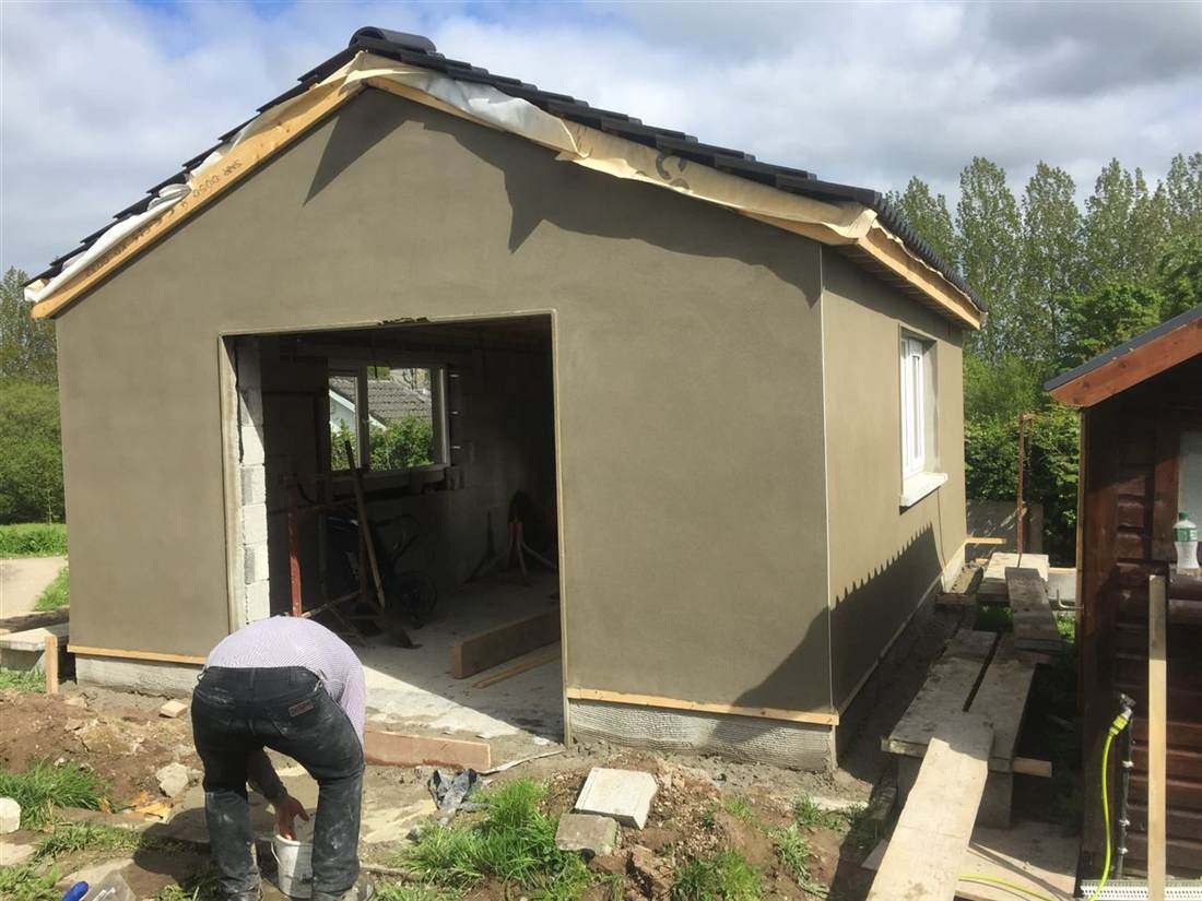 Foundation groundwork for a house extension