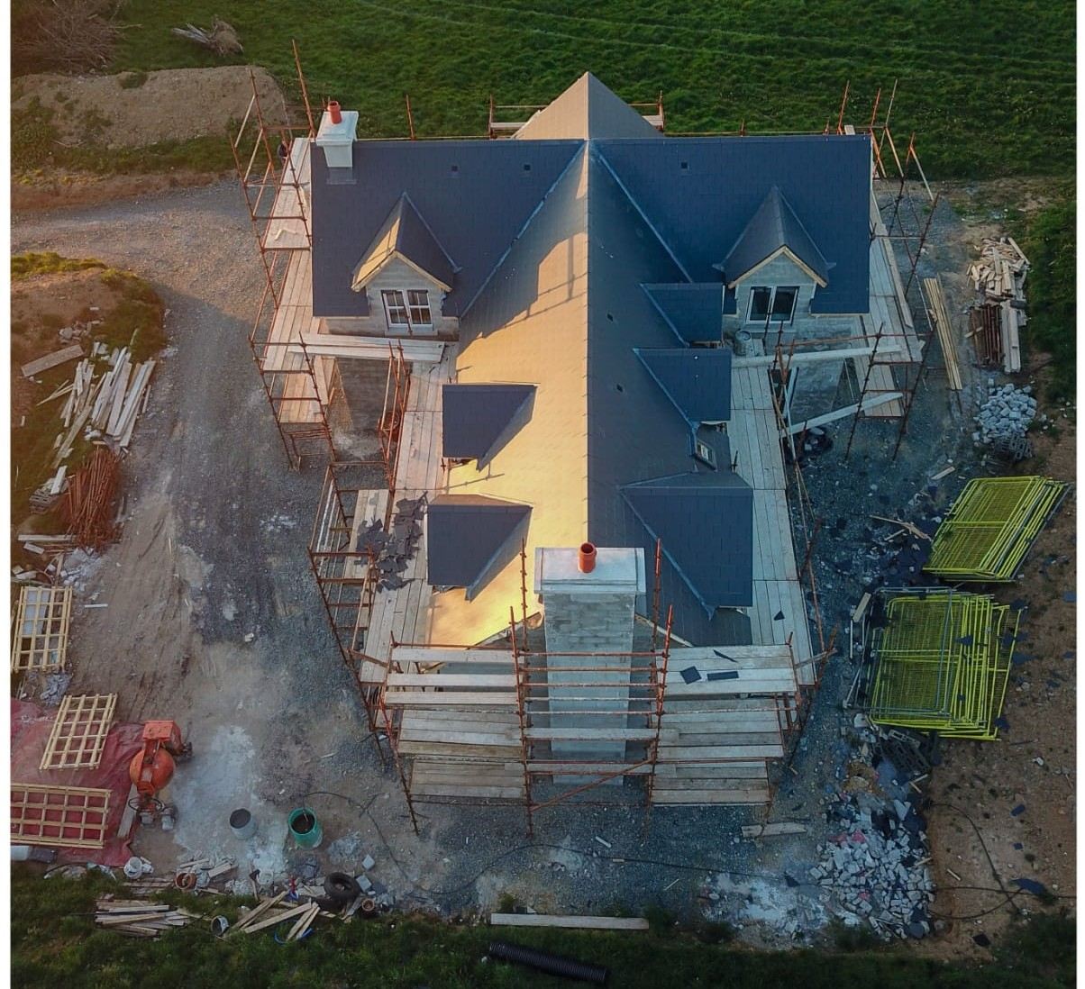 Builders working on a home renovation in Ireland